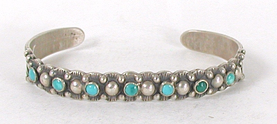 Vintage Sterling Silver Turquoise Bracelet 6 5/8  inch