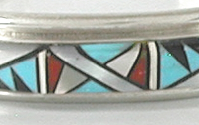 NOS Sterling Silver inlay bracelet size 6 1/4 