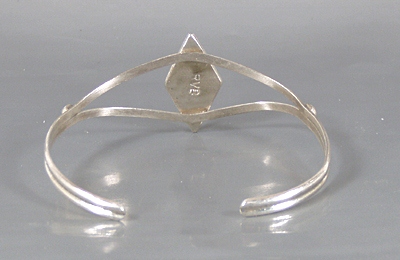 NOS Sterling Silver turquoise and coral Inlay bracelet size 5 3/4