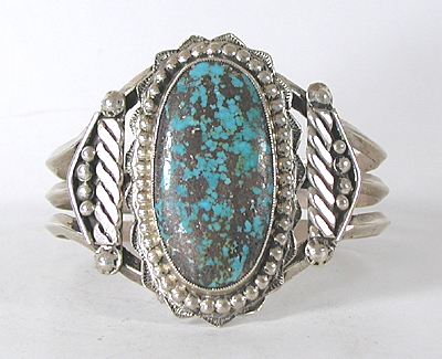 Vintage Sterling Silver Turquoise Bracelet 6 1/4 inch