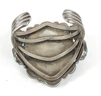 large vintage Navajo  turquoise Cluster bracelet 6 5/8 inch by M. Spencer