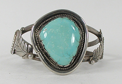 Vintage Sterling Silver  Turquoise Bracelet 6 1/2 inch