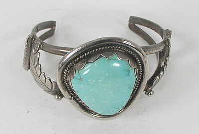 Vintage Sterling Silver Vintage Sterling Silver light green Turquoise Bracelet 6 1/2 inchTurquoise Bracelet 6 1/2 inch