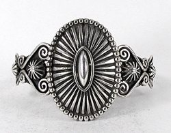 Authentic Native American Sterling Silver Bracelet 6 1/4 inch by Navajo silversmith Leon Martinez