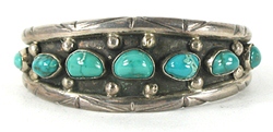 Vintage Sterling Silver and Turquoise Bracelet 6 3/4 inch