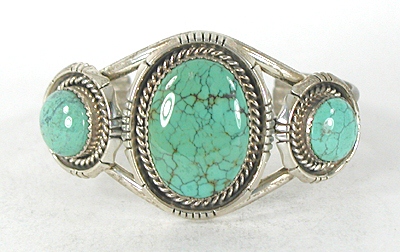 Vintage Sterling Silver and Turquoise Bracelet 6 1/2 inch