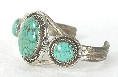 Vintage Sterling Silver and Turquoise Bracelet 6 1/2 inch