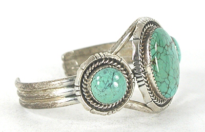 Vintage Sterling Silver and Turquoise Bracelet 6 1/2 inch