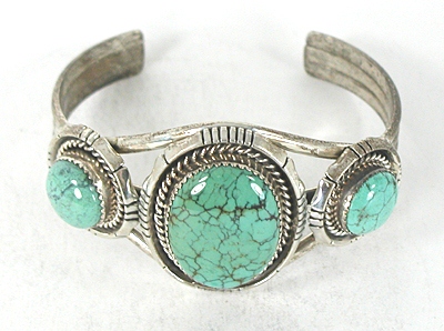 Vintage Sterling Silver and Turquoise Bracelet 6 1/2 inch
