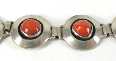 Coral Shadowbox Link bracelet fits up to 7 inch wrist 