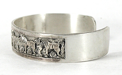 Authentic Native American Sterling Silver Storyteller Bracelet by Navajo artisan Benny Benally 