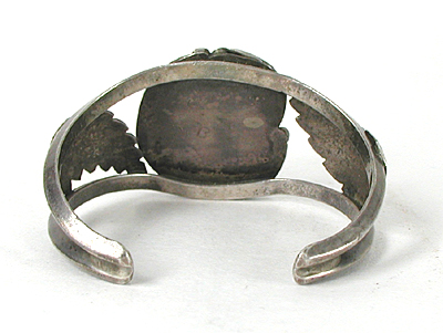 Vintage Authentic Native American Sterling Silver Turquoise Bracelet 6 inch by Navajo artisan Jimmie Begay