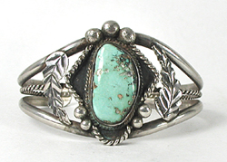 Vintage Sterling Silver and Turquoise Bracelet 6 3/4 inch