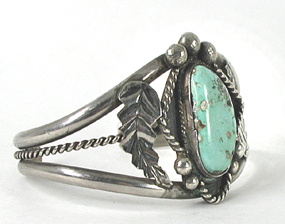 Vintage Sterling Silver and Turquoise Bracelet 6 3/4 inch