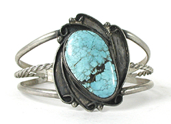 Vintage Sterling Silver and Turquoise Bracelet 6 1/8 inch