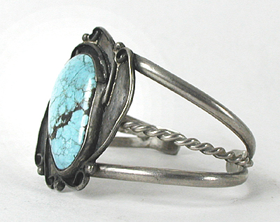 Vintage Sterling Silver and Turquoise Bracelet 6 1/8 inch