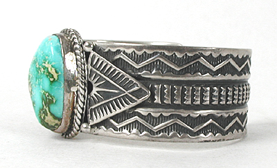 Authentic Native American Sterling Silver Royston Turquoise Bracelet 6 3/8 inch by Navajo artisan Sunshine Reeves