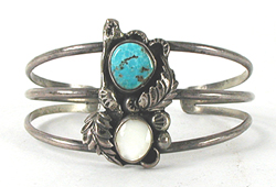 Vintage Sterling Silver and Turquoise Bracelet size 6 3/4
