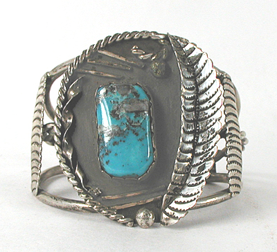 Sterling Silver and Turquoise Bracelet 6 inch