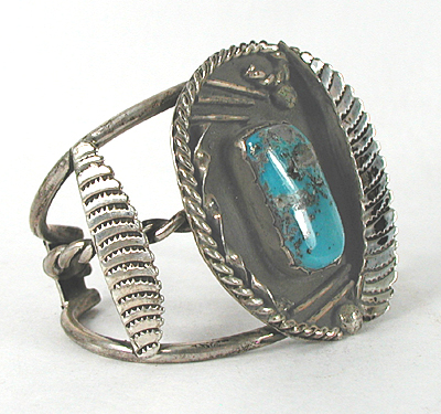 Sterling Silver and Turquoise Bracelet 6 inch