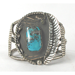 Sterling Silver and Turquoise Bracelet 6 inch