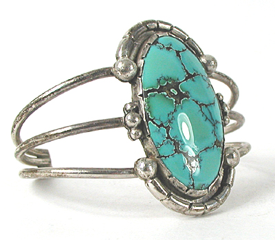 Sterling Silver and Turquoise Bracelet 6 3/4 inch