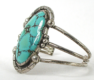 Sterling Silver and Turquoise Bracelet 6 3/4 inch