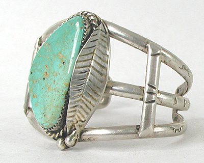 Vintage Sterling Silver and Turquoise Bracelet 6 1/4 inch