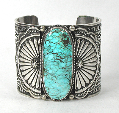 Authentic Native American Sterling Silver Spider Web Turquoise Bracelet 6 inch by Navajo artisan Sunshine Reeves