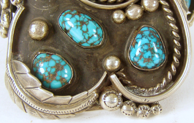 Vintage Sterling Silver and Turquoise Bracelet 6 inch