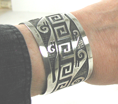 Sterling Silver overlay cuff bracelet size 7 1/8