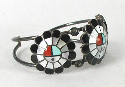 Sterling Silver Vintage Sunface bracelet size 6