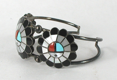 Sterling Silver Vintage Sunface bracelet size 6