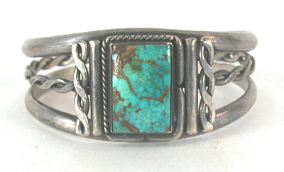  Sterling Silver Turquoise Bracelet 6 inch 