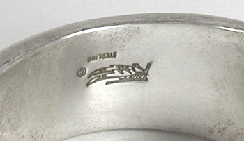 Authentic Native American Sterling Silver malachite, charoite, mother of pearl inlay Bracelet 6 inch by Navajo artisan Ray Tracey