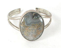  Sterling Silver Jasper Bracelet 6 1/2 inch