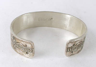 Authentic Native American Sterling Silver Storyteller Bracelet by Navajo artisan Benny Benally 