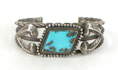 vintage sterling silver turquoise bracelet 6 1/2 inch