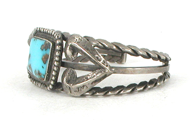 vintage sterling silver turquoise bracelet 6 1/2 inch