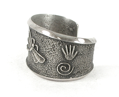 sterling silver Tufa Cast Dragonfly Bracelet 6 1/2 inch by Navajo silversmith Monty Claw