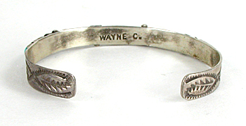 authentic Native American Sterling Silver Turquoise Bracelet by Zuni silversmith Wayne Cheama 6 1/4 inch 
