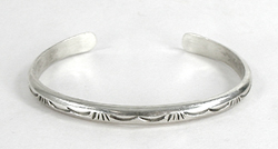 authentic Native American stamped Sterling Silver bracelet by Navajo Tahe family size 7 1/4 inch  