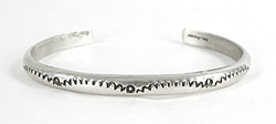 authentic Native American stamped Sterling Silver bracelet by Navajo Tahe family size 7 1/2 inch  