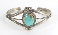 sterling silver and turquoise braclelet 6 1/4 inch 