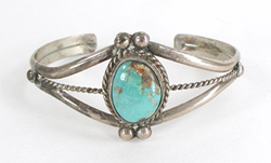 sterling silver and turquoise braclelet 6 1/4 inch 