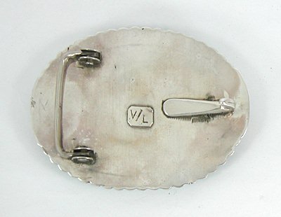 Authentic Vintage NOS Zuni sterling silver inlay kachina belt buckle