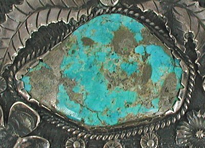 Vintage sterling silver and Turquoise belt buckle