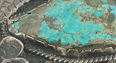Vintage sterling silver and Turquoise belt buckle