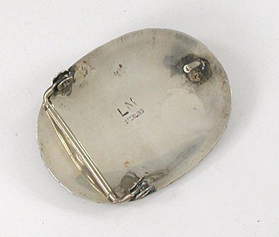 Authentic Native American New Old Stock sterling silver Claw Belt buckle with turquoise and coral by Navajo artist Linda Marble