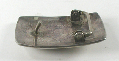 Authentic Native American sterling silver overlay horse head Belt buckle by Hopi artisan Bernard Dawahoya